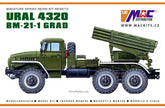 MAC 8710, Ural 4320, BM-21 Grad, Raketenwerfer, Bausatz 1/87, H0